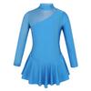 Children Figure Skating Dress Long Sleeves Mock Neck Ice Skating Gymnastics Competition Costume