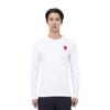 CDG play T-Shirts Men's White Crew Neck Moderate Straight Fit P1T292-2