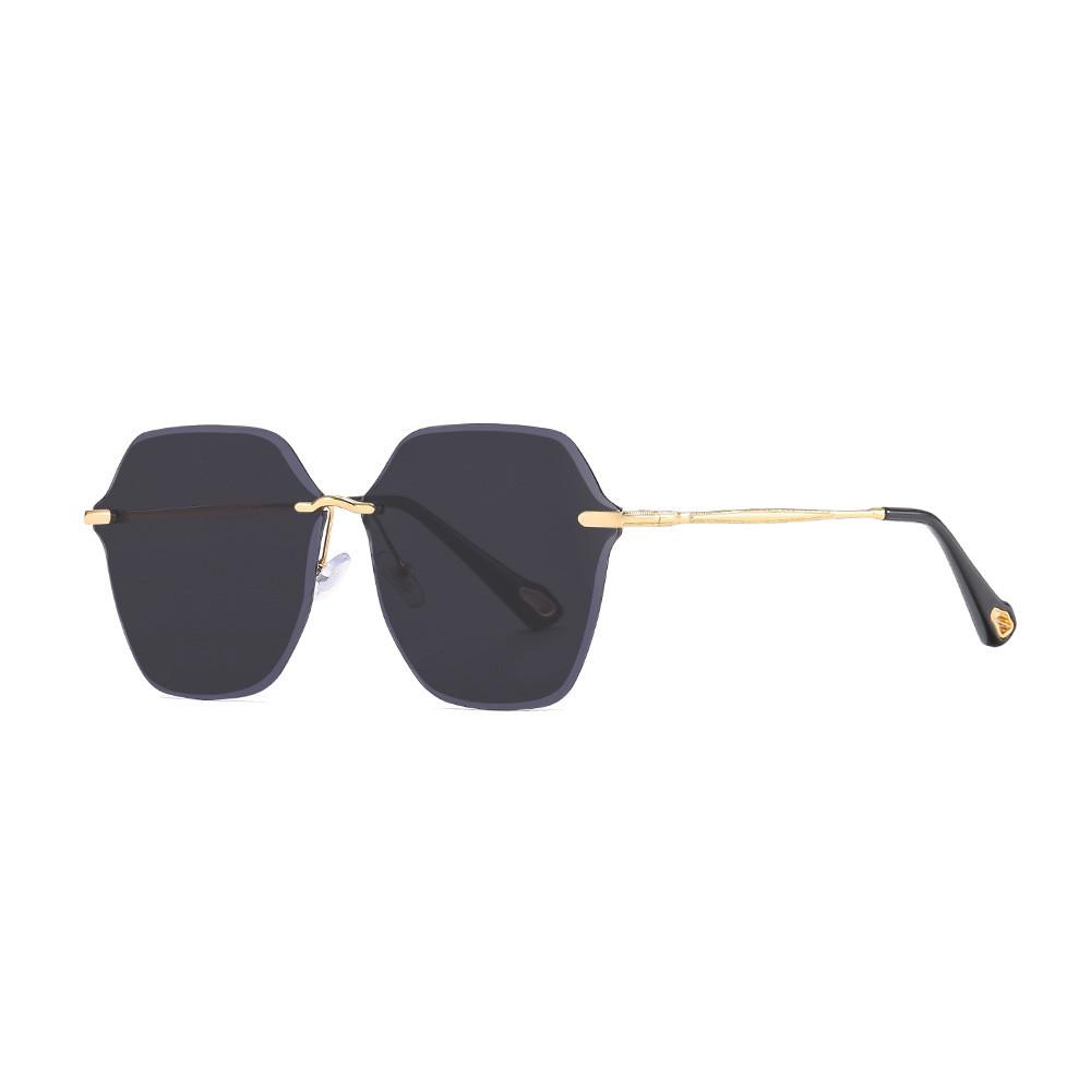 

Unisex Frameless Sunglasses With Metal Frame Uv400 Polarized For Travel And Party Wear Gray