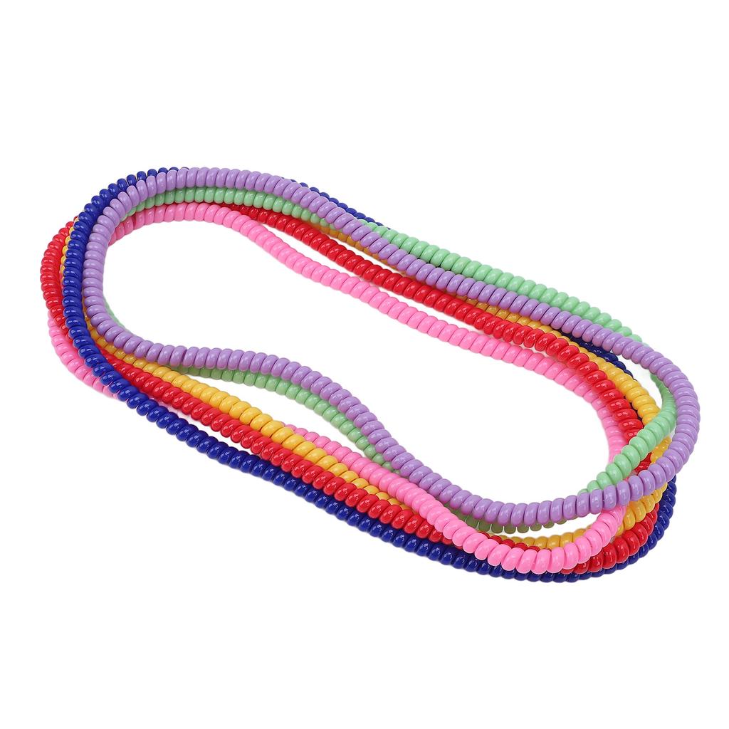 6 Pcs Stretchy Coil Necklace Sensory Kids Textured Pattern Silicone Colorful Sensory Necklace