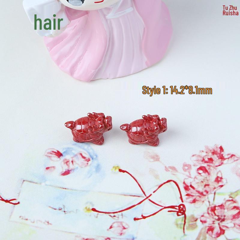 Imperial Sand Cinnabar Ruyi Lock DIY Jewelry Accessories