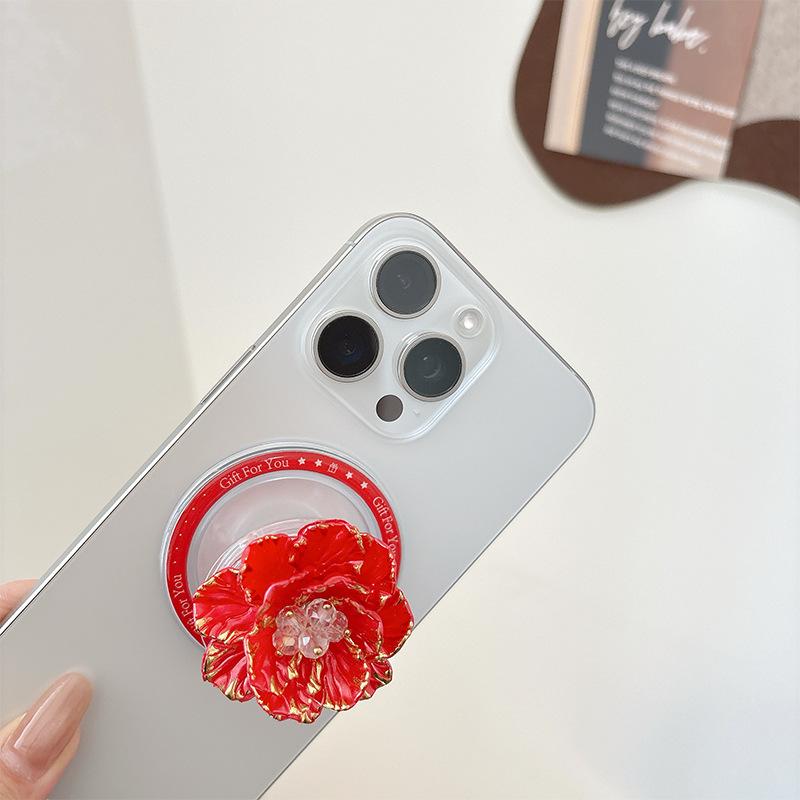 Small Fresh Mobile Phone Airbag Bracket Pasted Magnetic Suction Retractable Lazy Women'S Drama Chasing Desktop Support