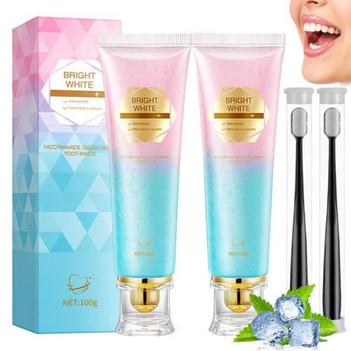 Niacinamide Whitening Toothpaste, Bright White Toothpaste, Niacinamide Toothpaste, Niacinamide Whitening Toothpaste, Fluoride-Free, Gentle Mint, Fresh