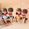 Trendy Anime Couple Doll: Cute Watermelon-Themed Desktop Decor