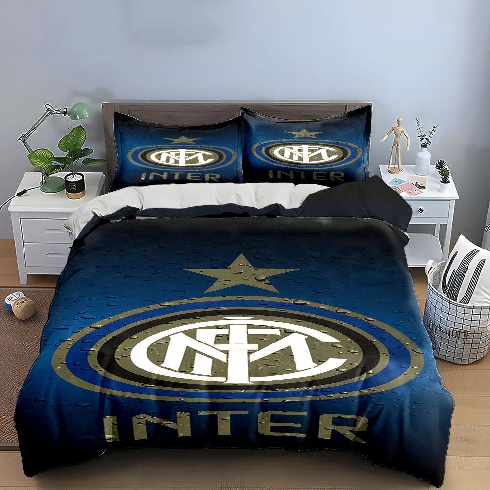 Motivo logo Inter Milan. Set lenzuola Set copripiumino Copripiumini Federe(1*Copripiumino 2*Federe senza imbottitura piumone)