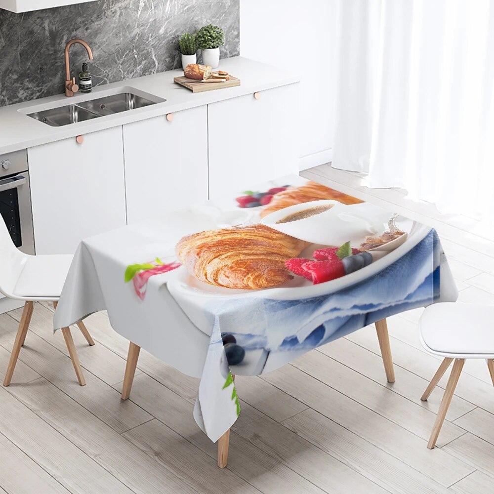 Gourmet Printed Tablecloth Anti-fouling and Waterproof Rectangular  Kitchen Restaurant Table Decoration
