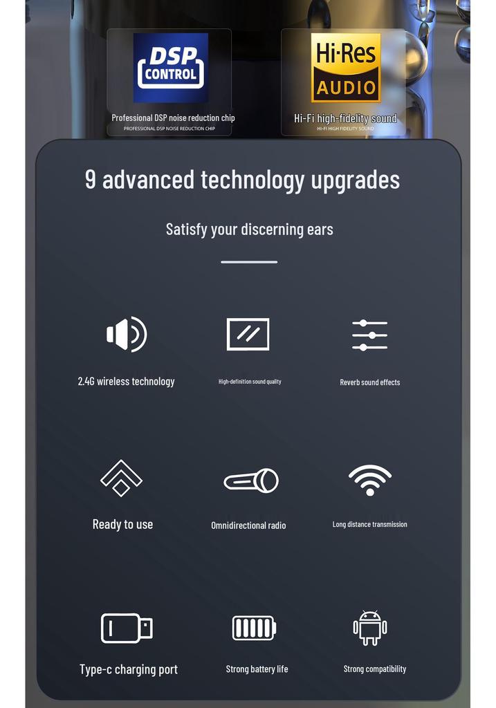 Wireless Lavalier Microphone: One-to-One/One-to-Two, Reverb & Monitoring, Noise Reduction for Live Streaming