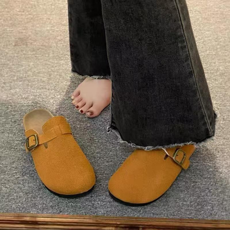 

Обувь Женские Утолщенные Повседневные Шлепанцы Лето 2025 Противоскользящие Парный Стиль Шлепанцы-полусабо Открытый Носок 36 темно-коричневого