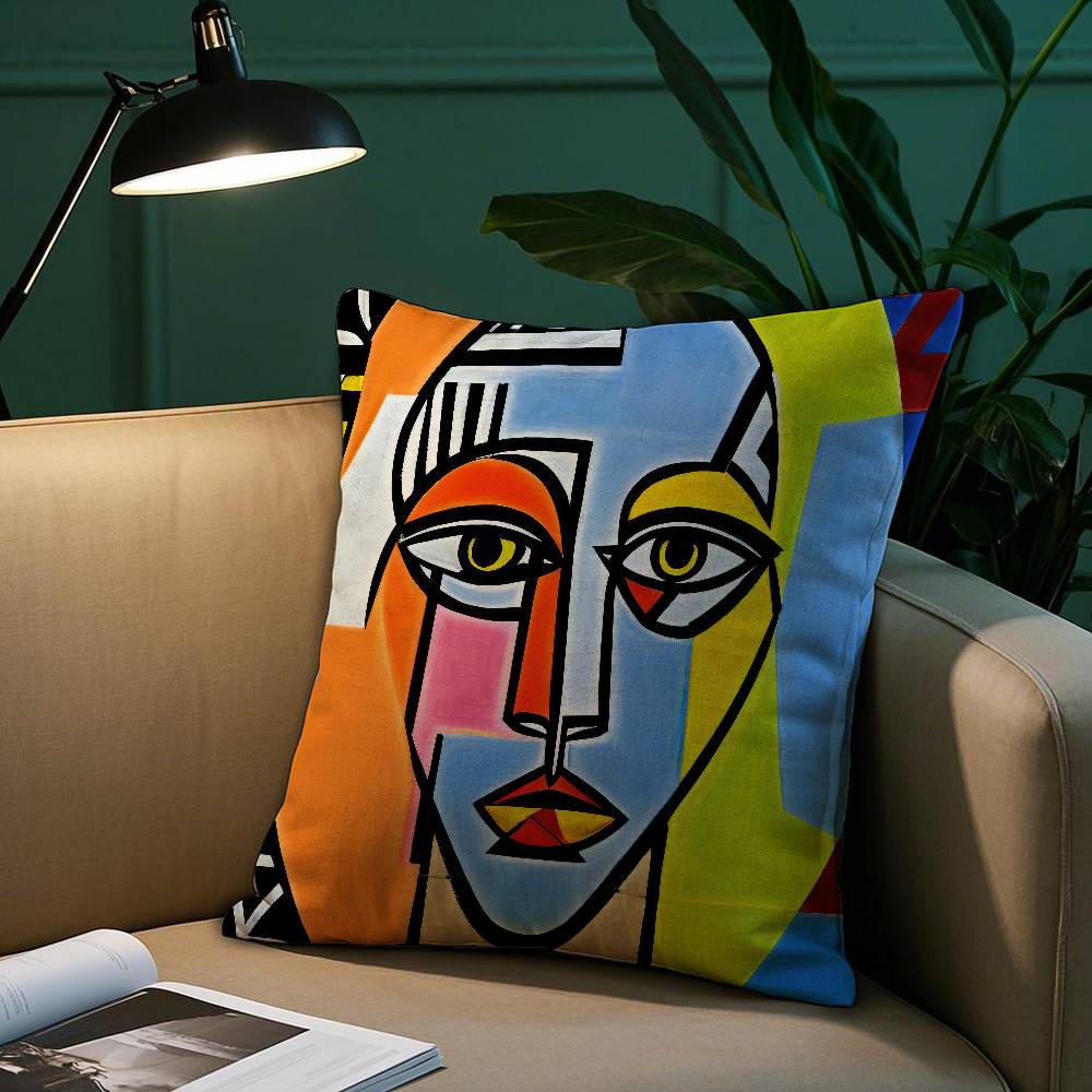 Modern Abstract Painting Pillow Case Short Plush Print Cushion Cover Square Throw Pillow Covers Sofa Home Decor