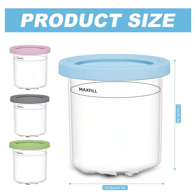 Ice Cream Maker 1-4pcs Ice Cream Pints Cup Ice Cream Containers With Lids For Ninja Creami Pints For Nc301 Nc300 Nc299amz Bar
