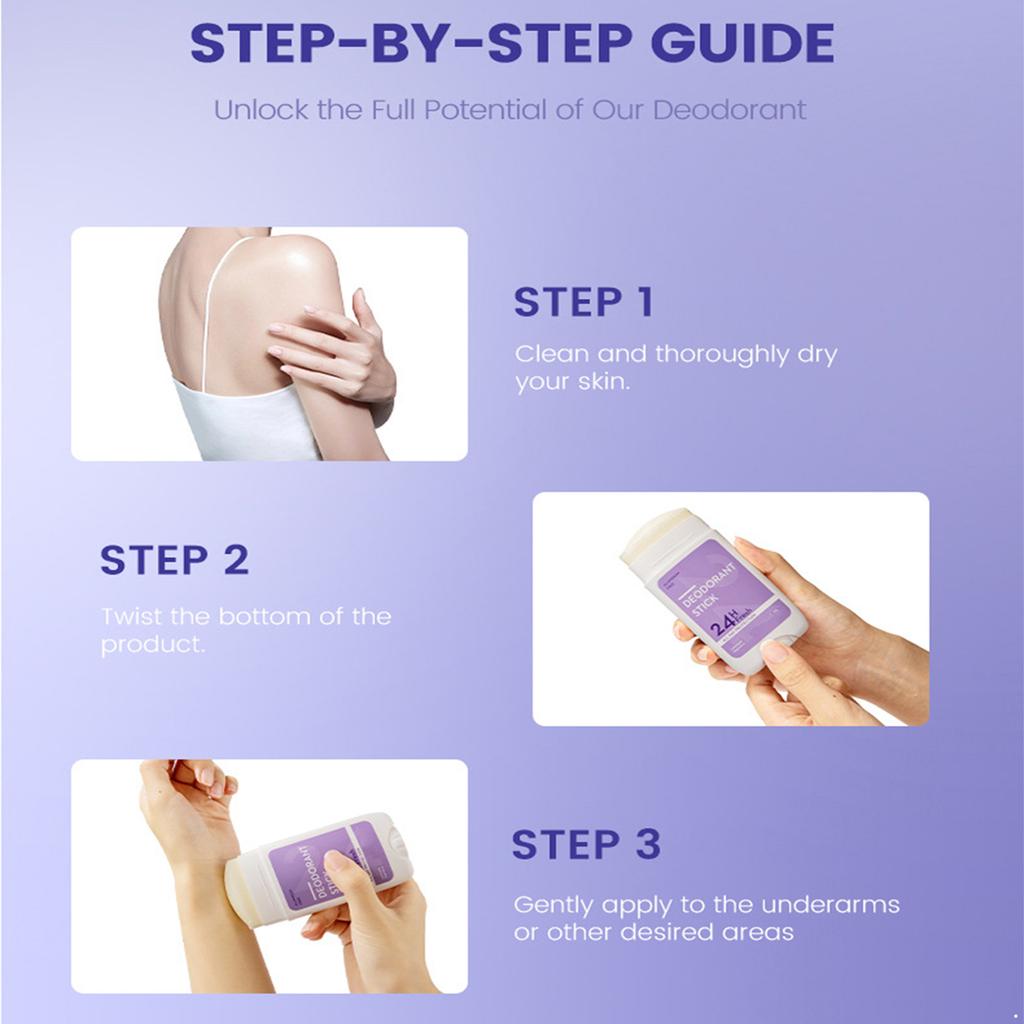 Damen Alkoholfreier 24-Stunden Lang Anhaltender Frische Deodorant Stick - Antitranspirant für Empfindliche Haut, Hält den Ganzen Tag Trocken