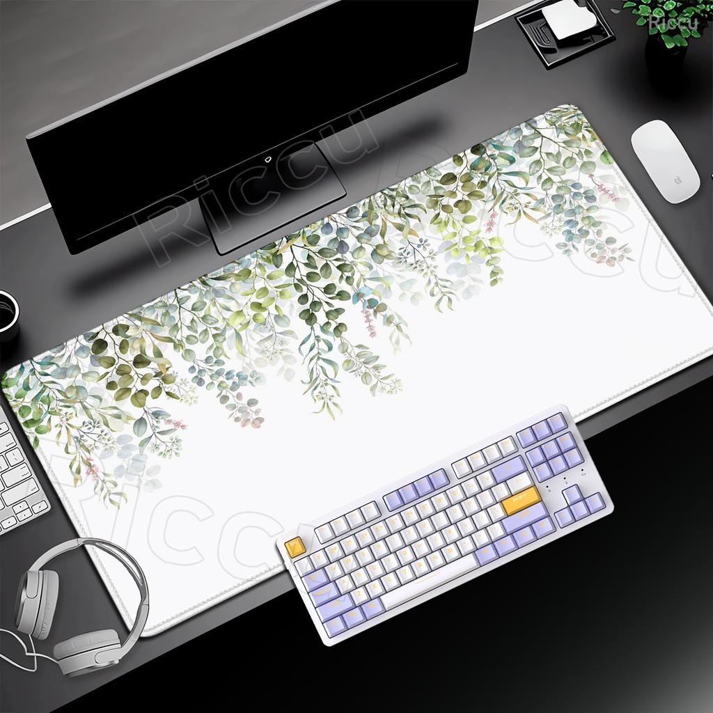 Aesthetics Plant Mouse Pad Flowers Green Leaves Mousepad XXL Soft Natural Rubber PC Desktop Pads Large Gamer Mousemat Table Mat