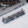 Small 4 Port USB Charging Dock with Sturdy Acrylic Base Smooth USB Power Base Acrylic Texture for Phones and Tablets