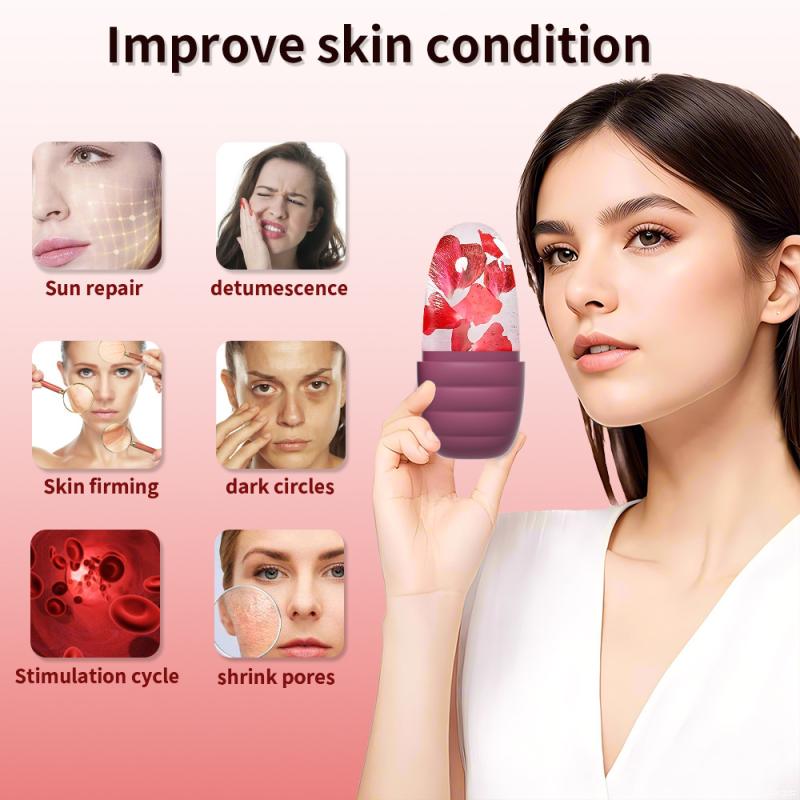 1Pcs Silicone Ice Face Roller Ice Cube Beauty Massage Ice Mold For Eye Puffiness Ice Facial Roller Shrink Pores Soothing Beauty