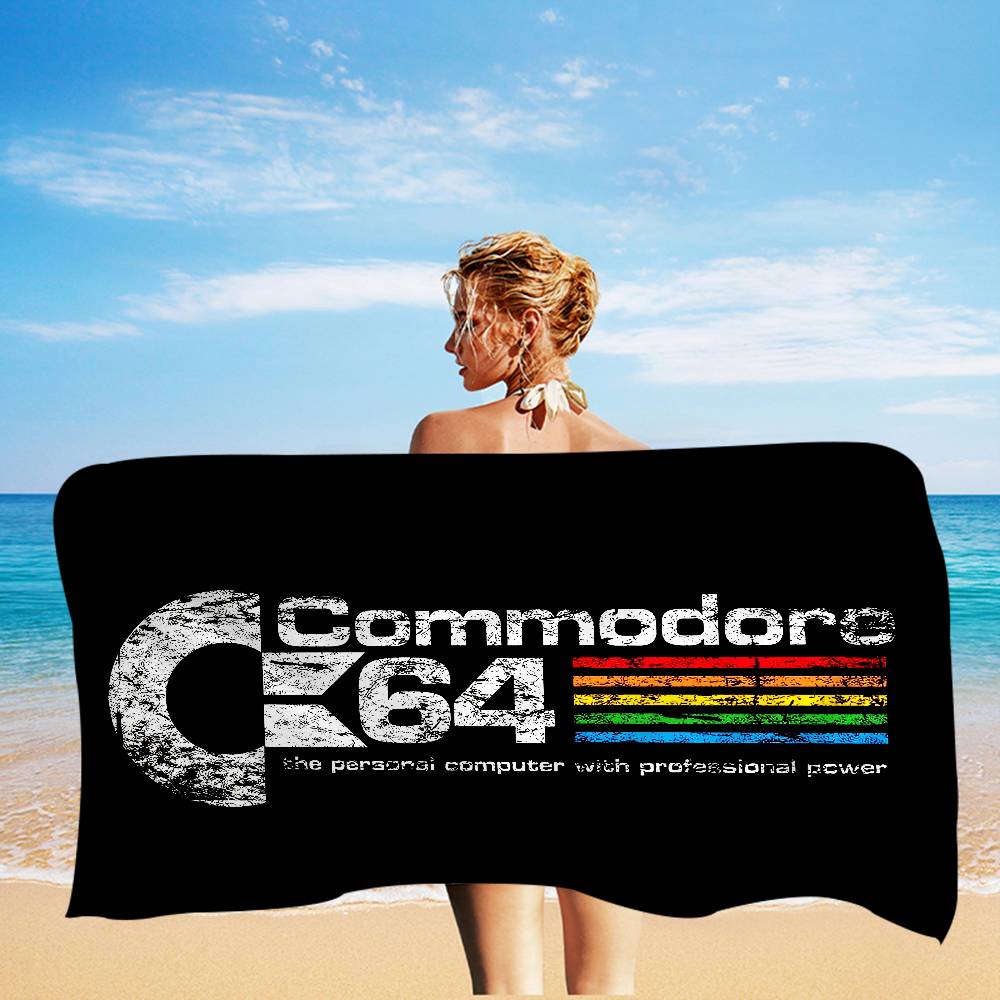 Computer Model Commodore 64 Microfiber Printed Beach Towel Mountain Climbing Yoga Beach Swimming Running Absorbent Soft Towel