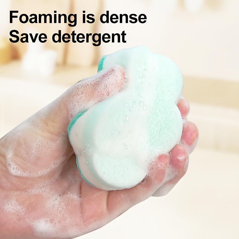 5 10pcs Blue Flower Sponge, Cleaning Sponge, Double Sided Scouring Pad, Household Cleaning, Dishwashing Sponge, High End Kitchen Sponge,