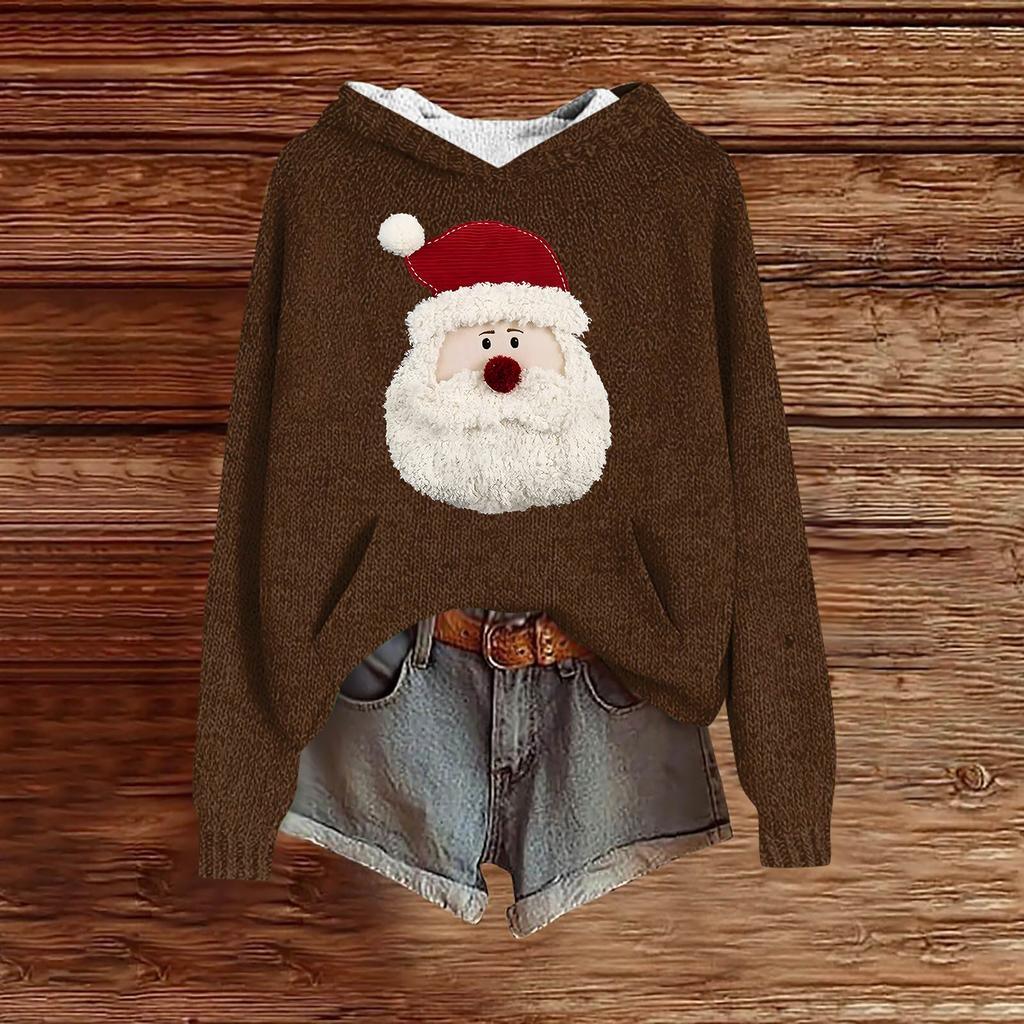 Sweatshirts For Women Knit Sweater Cute Shirt Fall Pullover Hooded Sweatshirt