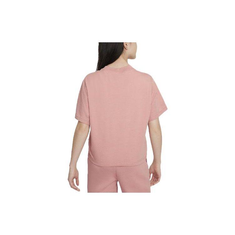 Nike Sportswear Solid Logo Round Neck Short Sleeve T-Shirt Kids Tops Pink DH5750-618