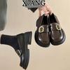 Women's Soft Genuine Leather Shoes Thick Sole British Style Flats New Spring Summer Collection Jk Uniform Loafers