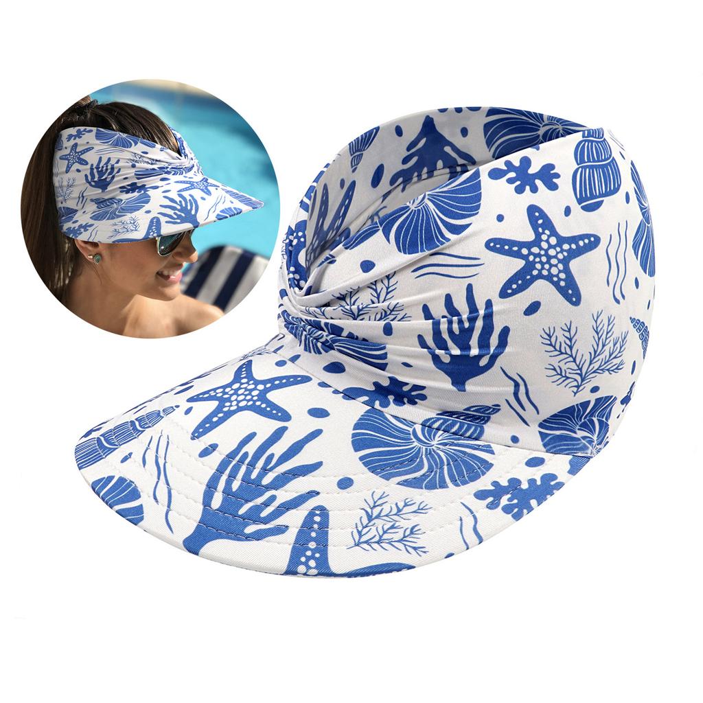 Stylish Leopard Print Hat Women Ponytail Hat Quick Drying Adjustable Hat for Outdoor Beach Sports
