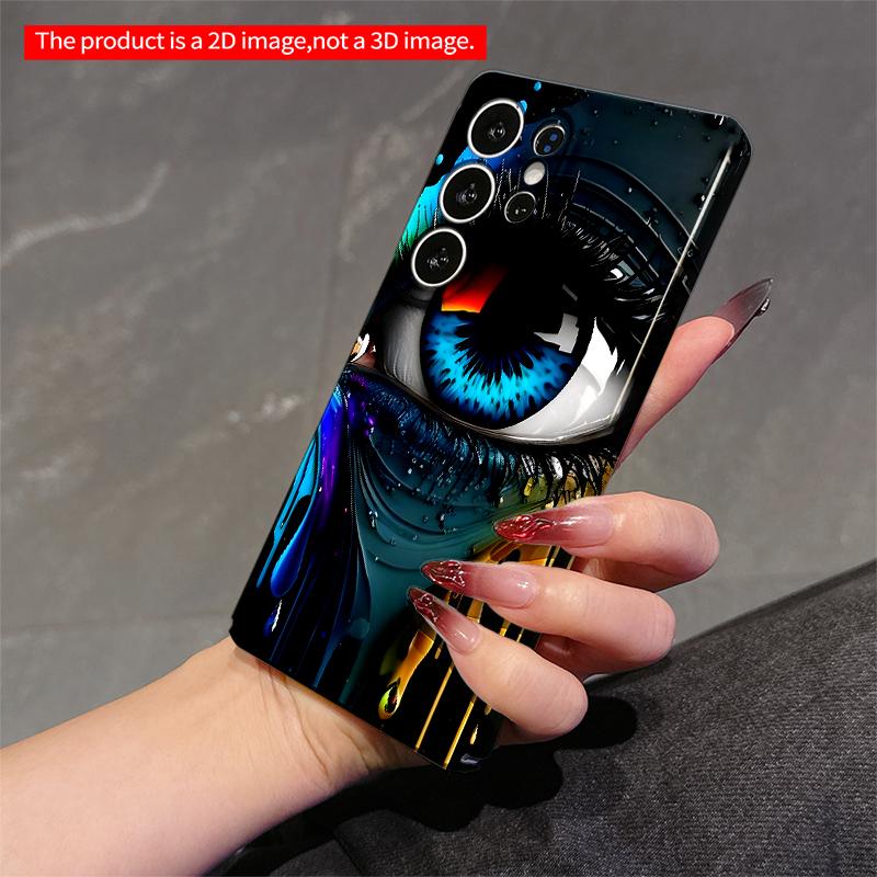 2DFlat Samsung phone case Vibrant Eye Paint Splash Design Applicable to Galaxy S23 S24 S25ULTRA S26 A12 A14 A15 A16 A54 A55