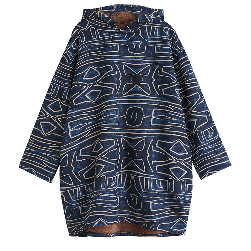 Long Sleeve Plus Size Cotton Hooded Vintage Floral New In Dresses for Women Casual Loose Mini Spring Autumn Winter Dress