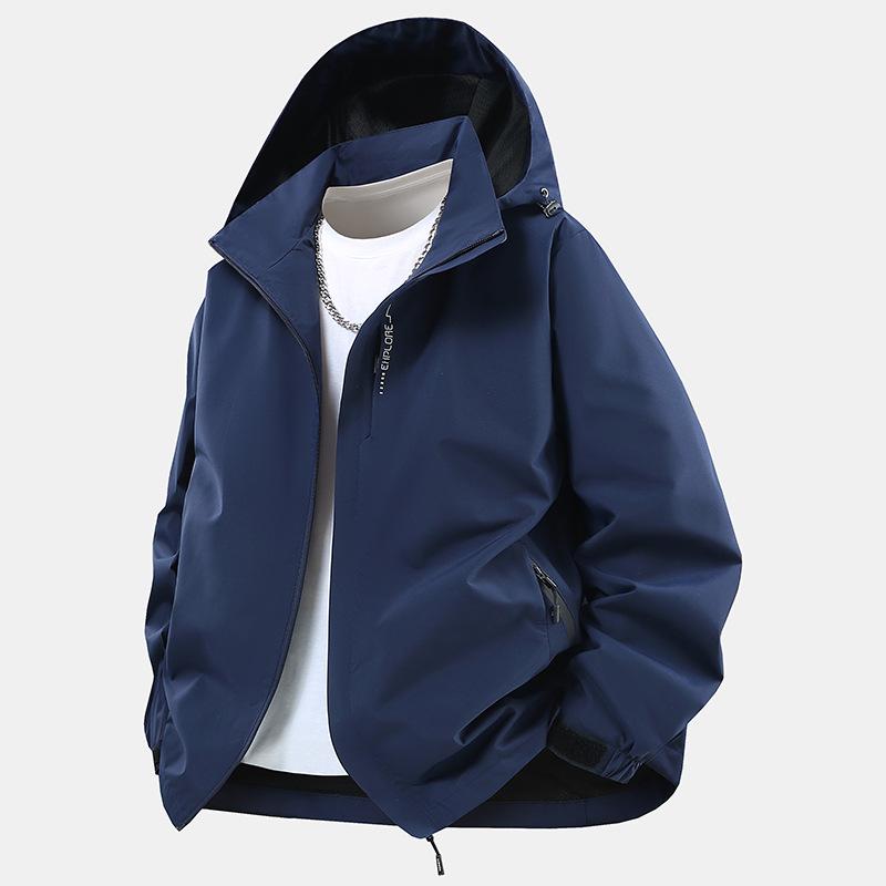 Unisex Outdoor Windproof Rainproof Jacket with Detachable Hood - Spring/Autumn Style