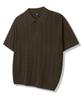 TRILLION Washable Resort Cable Collar Short Sleeve Knit_Brown