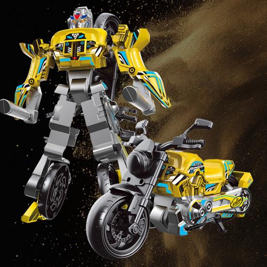Transforming Robot Motorcycle Toy Movable Joints Educational Transformable Motorbike Deformation Robot Model Toddlers Boys Birthday Gift