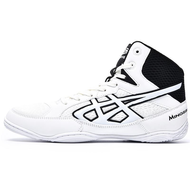 

Professional wrestling shoes competition training fitness shoes men s and women s indoor gym non-slip deadlift fighting Sanda boxing shoes 36 білий