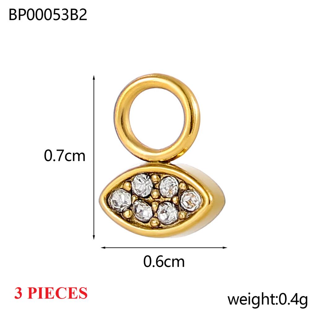 3PCS/LOT CARLIDANA Colorful Enamel Charms Gold Plated Stainless Steel Heart Moon Flower Zircon Pendants DIY Jewelry Making