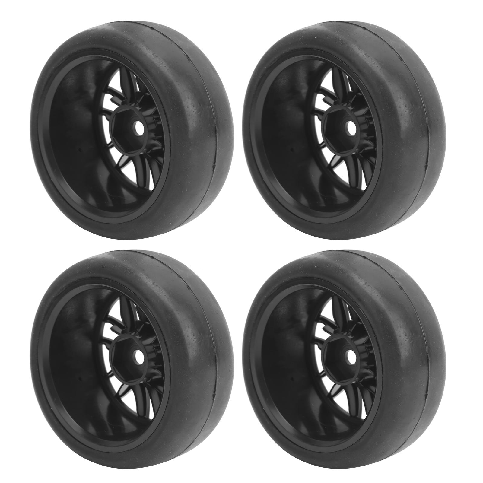 

4Pcs RC Rubber Wheels Tire Slicks 65mm Dia Fit for WPL D12 1 10 Remote Control Truck