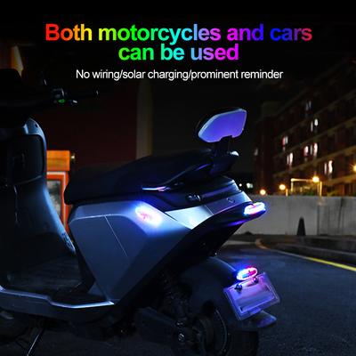 1/2PCS Solar Car Warning Light Waterproof Adhesive Car Warning Light Led Car Flash Light Solar Car Night Light Auto Accessories