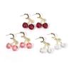 Red Korean Cute Cherry Fruit Shaped Drop Earrings Sweet Temperament Girls  Party Earrings For Women Jewelry Gifts