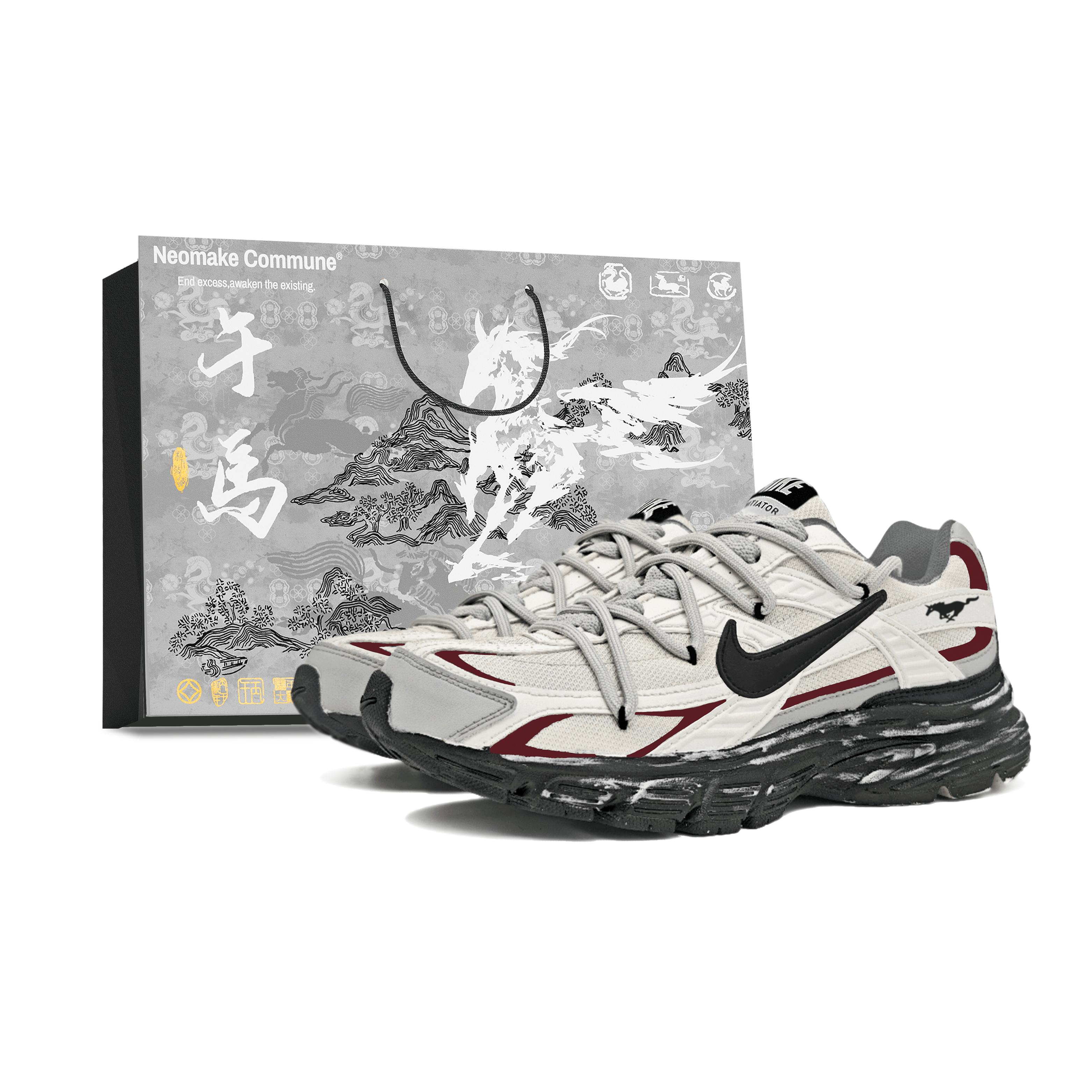 

Nike Initiator Cushioning Abrasion Resistant Slip Resistant Low top Running Shoes Unisex Red White Black 394055-100(Team537-LD) 44