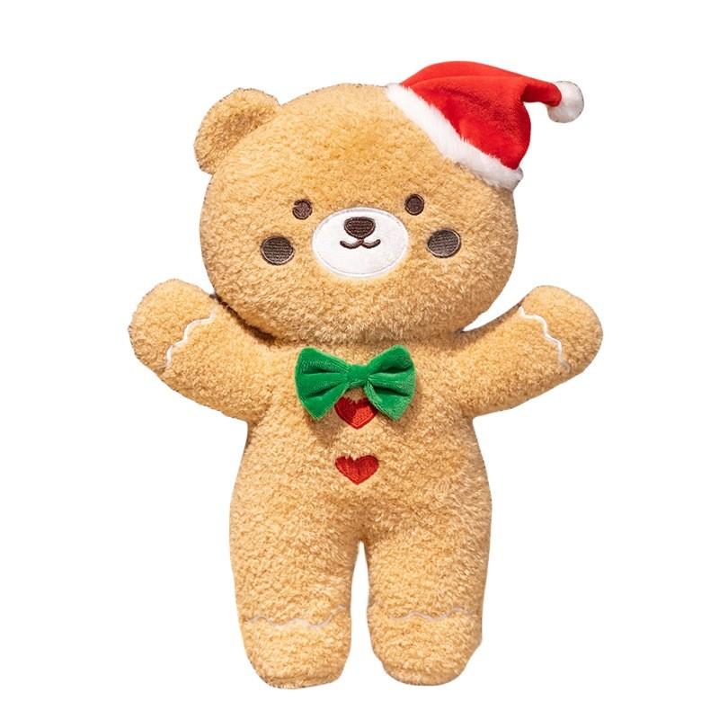 Christmas Bear Gingerbread Plush Toy Cartoon Stuffed Doll Decoration Gift Kids