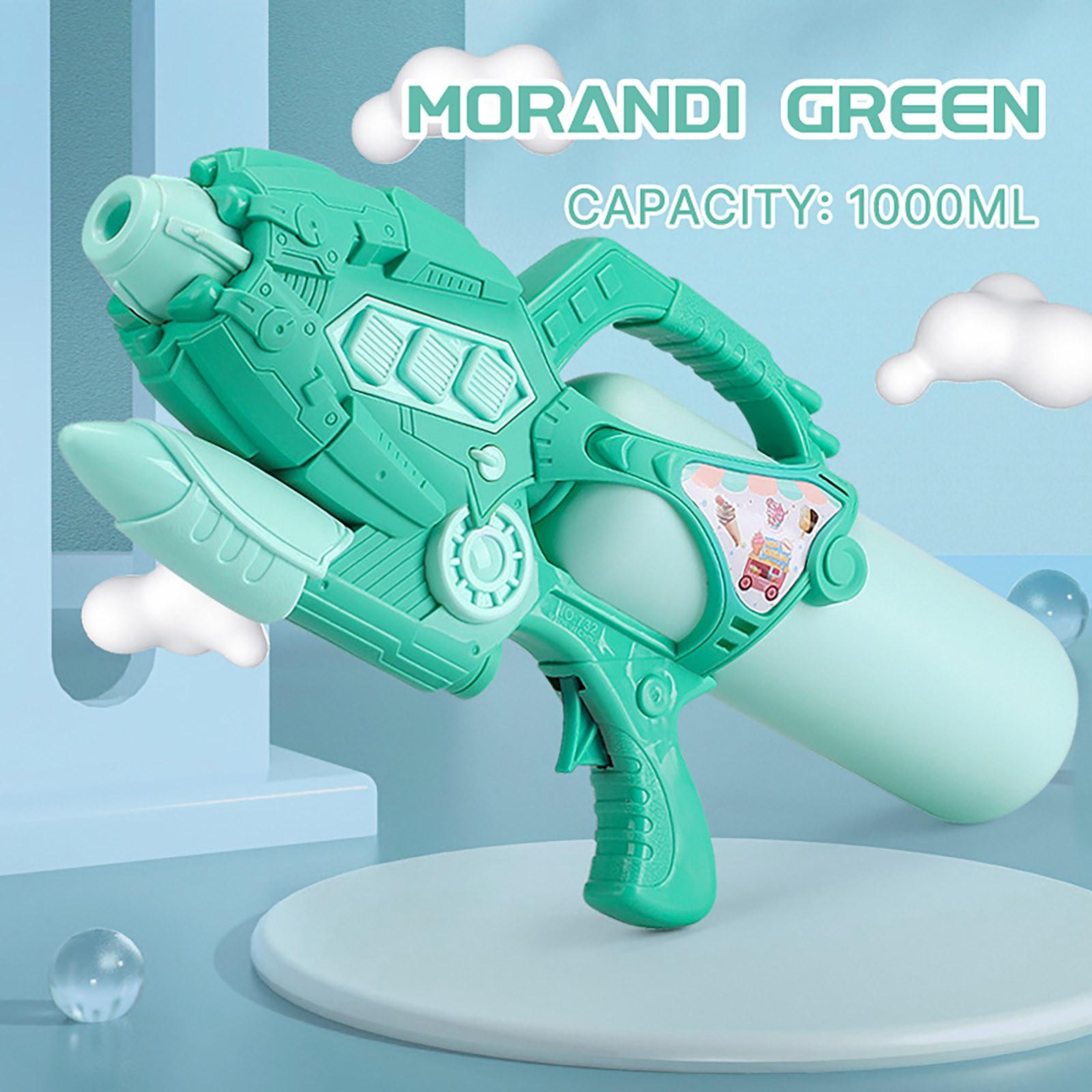 

Водяные пистолеты, игрушки для детей, 1 упаковка. Мощные водяные пистолеты с большой емкостью 1000 мл, большой дальностью действия для лета, водных видов спорта, сада, пляжа One Size зелёный