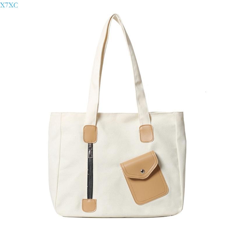 

X7XC Canvas Womens Handbags Shoulder Bag Ladies Bag Book Bags for Girls хакі