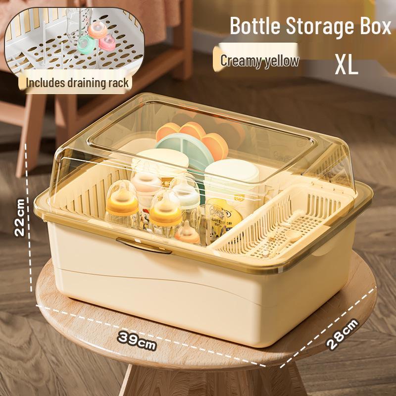 Cutlery & Bottle Drying Rack with Dustproof Lid for Baby Utensils