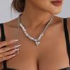 Stylish Pearls Accented Heart Shaped Necklace With Adjustable Length Jewelry For Daily Wear And Special Occasions