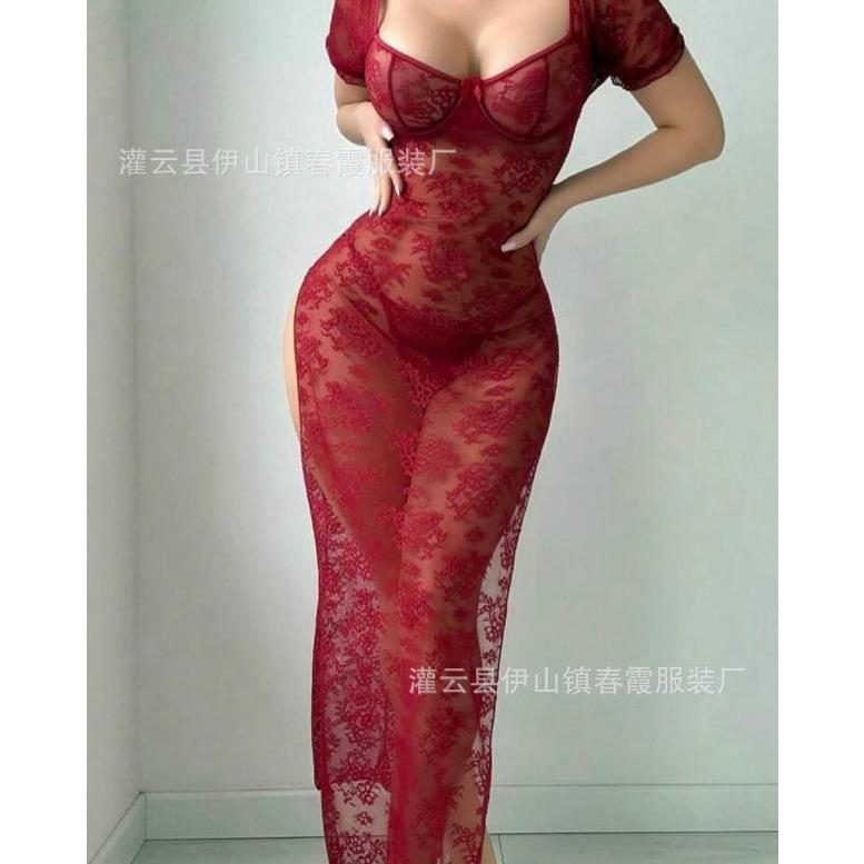 New ebay mesh perspective sex pajamas dress tight summer women