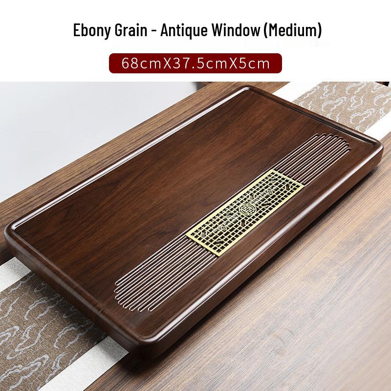 Solid Wood Tea Tray with Ancient Window Design