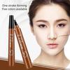 Waterproof 4 Point Liquid Eyebrow Pencil with 3D Long Lasting Eye Brow Brush - Natural Microblade Makeup Tools