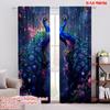 2pcs,2D Plane Printing Curtains Roller Blinds Enchanted Peacocks(1) Versatile Durable Polyester (without Rod) Decorations Inside