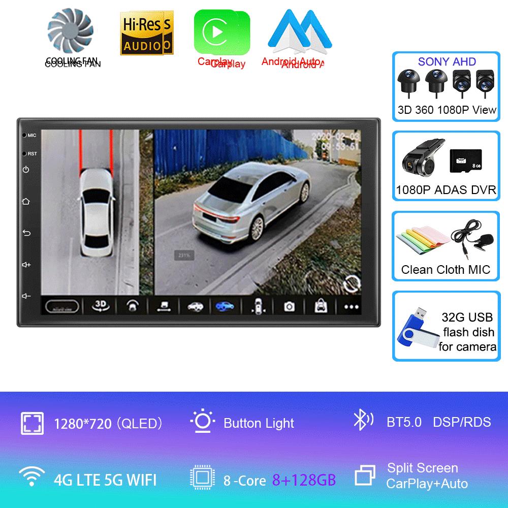 Universal 7"  Car Radio GPS 2 din Android 11 Auto Carplay For Volkswagen Nissan Hyundai Toyota Multimedia Player