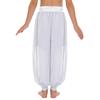 Shorts de Danse du Ventre pour Filles Chiffon Anneau O Taille Froncée Pantalon à Fente Latérale Costume d'Halloween Carnaval