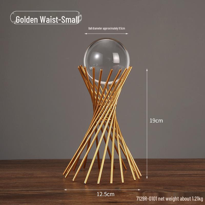 Nordic Leaf Crystal Ball Ornament: Elegant Light Luxury Decoration for Home Entrance, Living Room, Wine Cabinet, or Office Display.