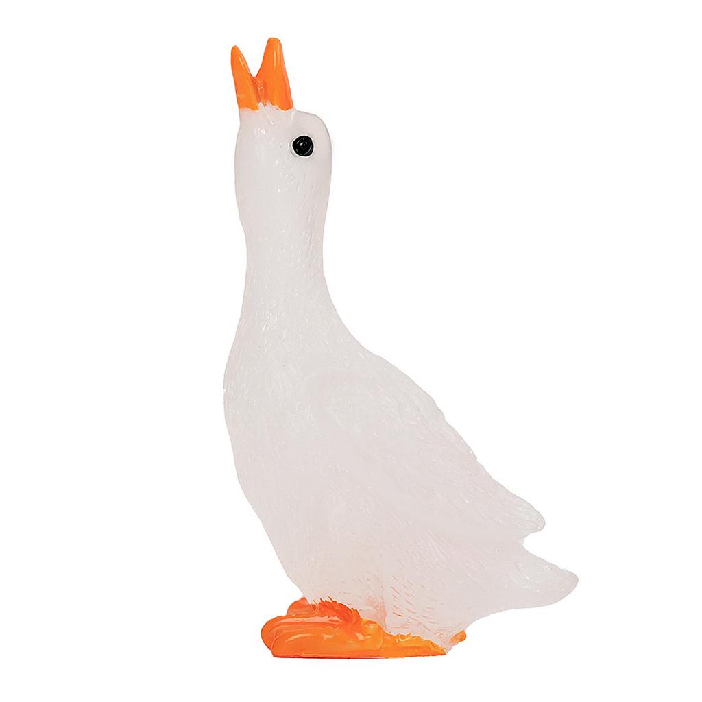 3pcs Miniature Resin White Gooses Figurine Mini Animal Resin Statues Ornaments for Home Garden Lawn Decoration