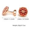Spot wholesale exquisite creative hollow pattern design round 3 colors optional men's cufflinks, cross-border hot-selling jewelry