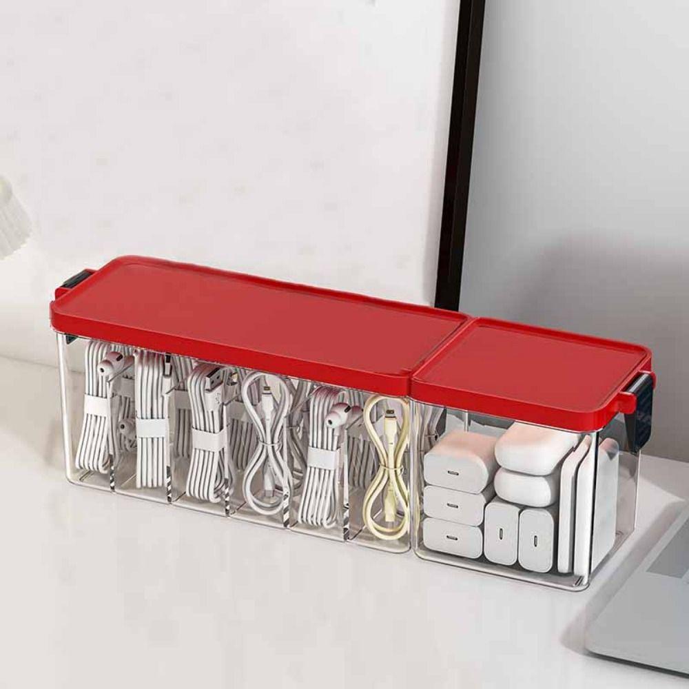 Dustproof Card Cable Organizer Box with Lid Charger Wire Organizer Tech Accessories Storage